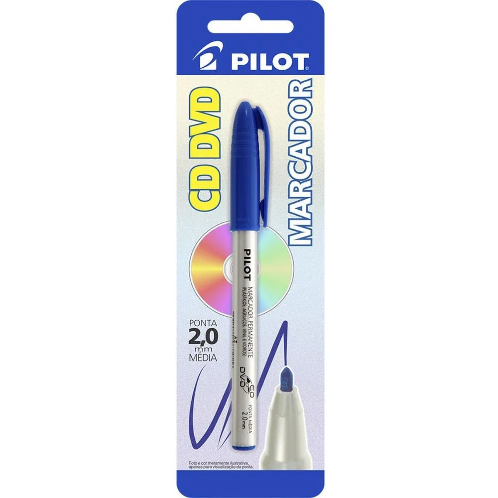 Caneta Para Cd 2.0Mm Ponta Media Azul Pilot (Bl.c/01) - imagem 3