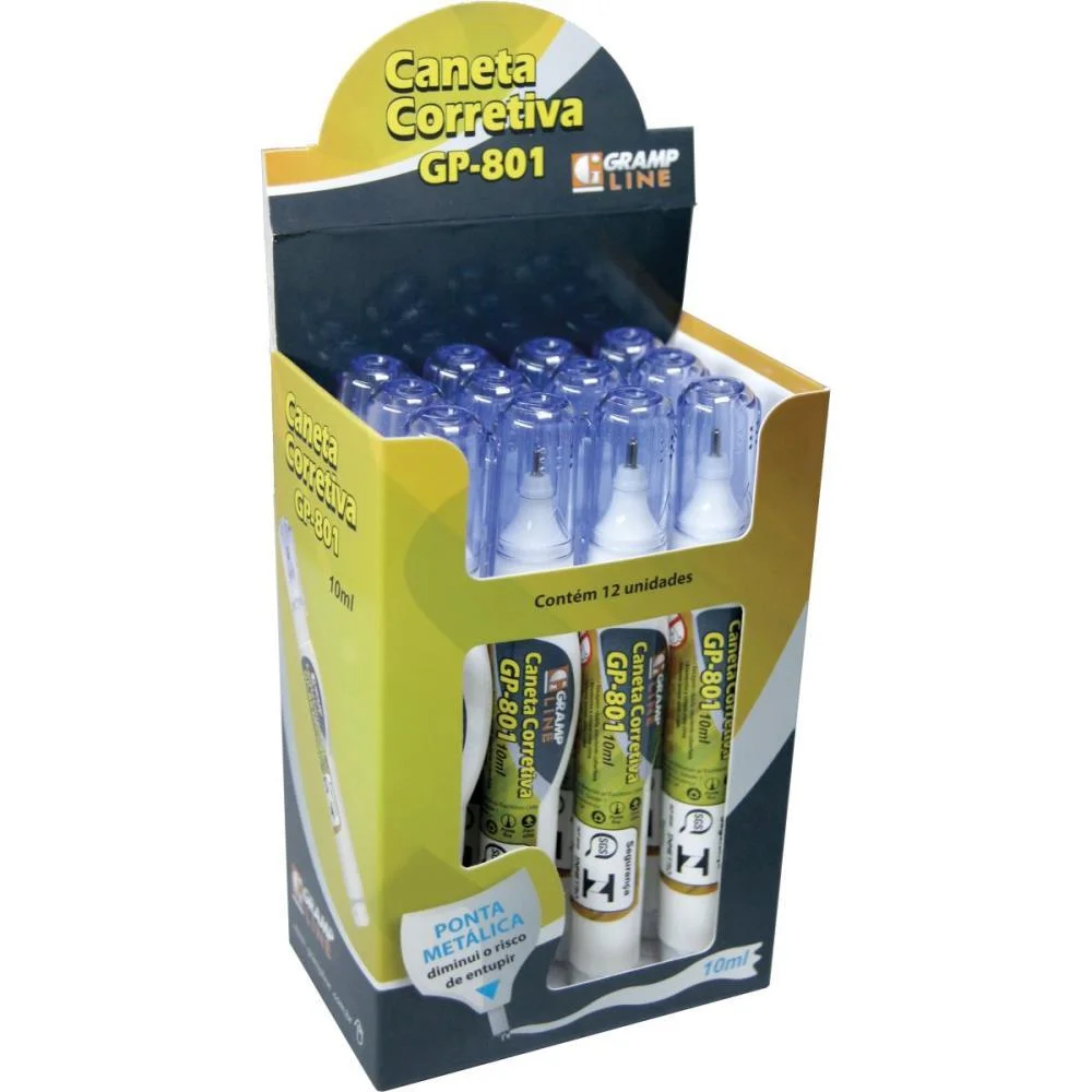 Caneta Corretiva 10Ml Gp-801 Metal Gramp Line (Cx.c/12) - imagem 3