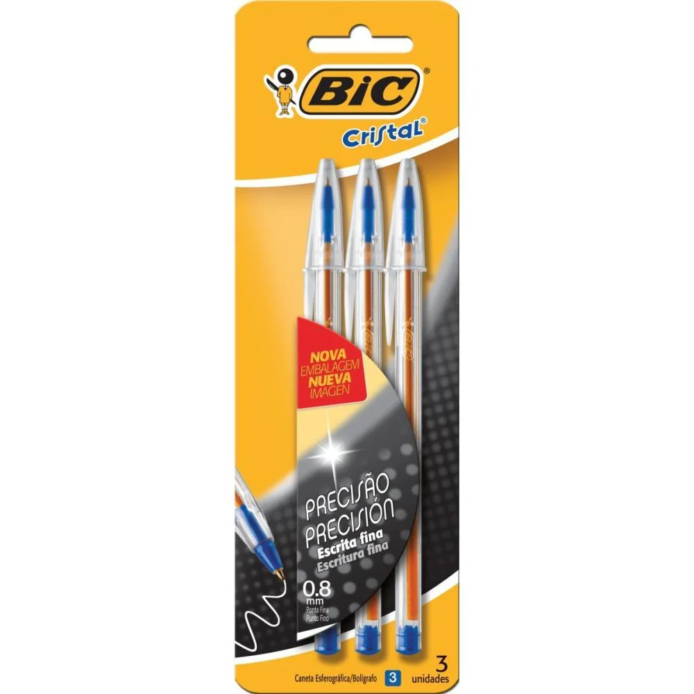 Caneta Esferografica Cristal Fina Azul Bic (Bl.c/03) - imagem 2