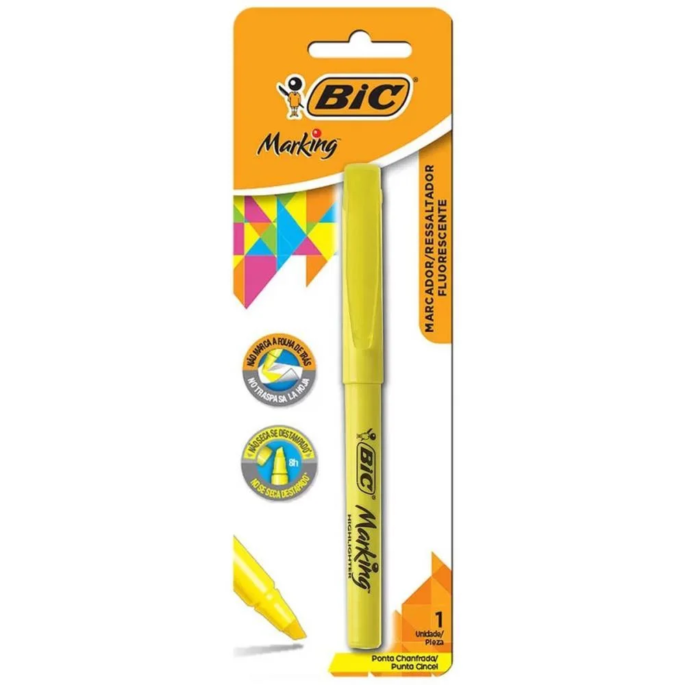 Caneta Marca Texto Marking Amarela Bic (Bl.c/01) - imagem 2