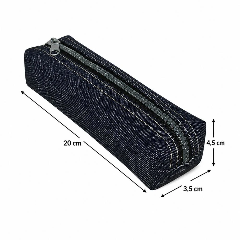 Estojo Simples Jeans Indigo Medio Zip.trator Reflex (Pct.c/06) - imagem 5