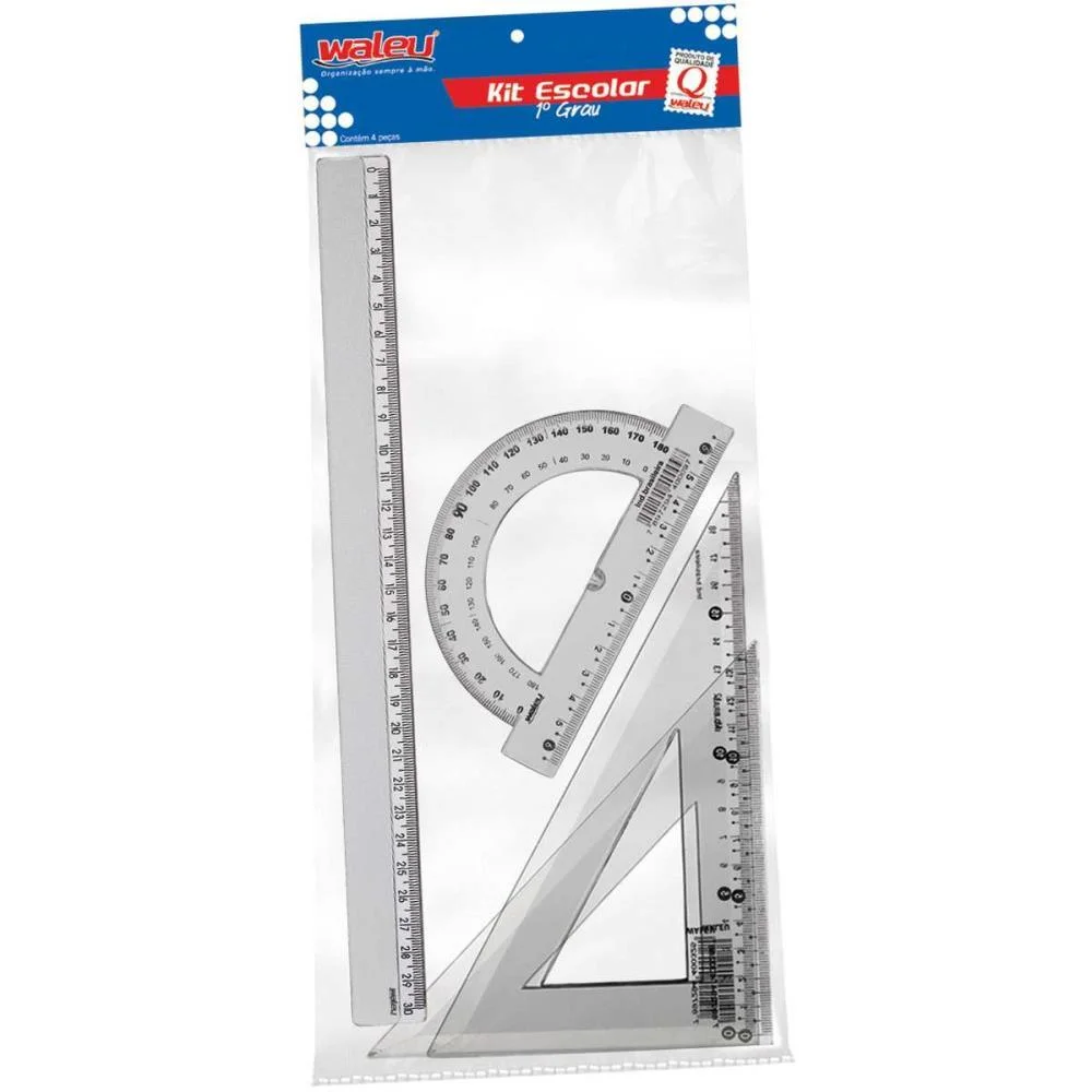 Conjunto Para Desenho Reg30Cm+Esq45+Esq60+Transf180 Maxcril (Blister) - imagem 2