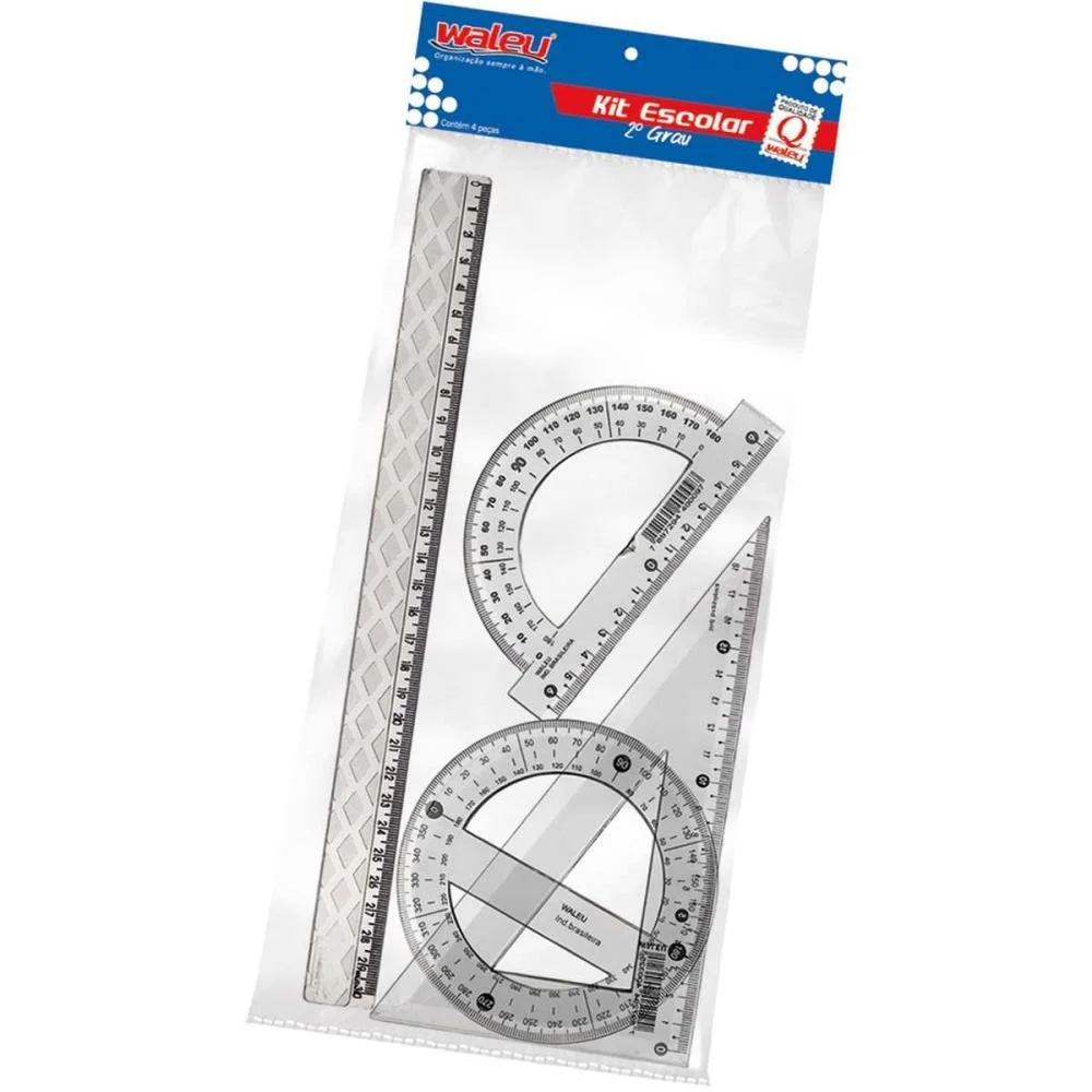 Conjunto Para Desenho Reg30Cm+Esq60+Tran180+Trans360 Maxcril (Blister) - imagem 3