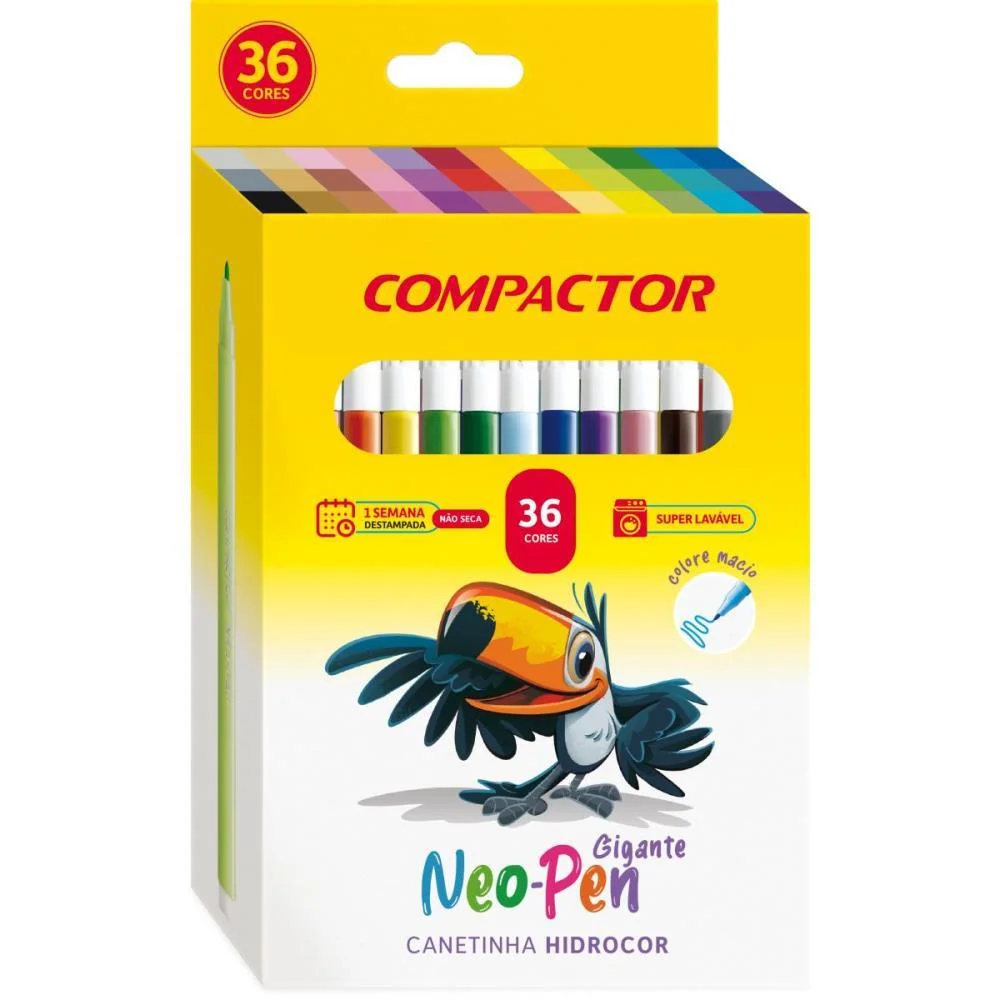Caneta Hidrografica Neo-Pen Gigante 36 Cores Compactor (Pct.c/05) - imagem 3