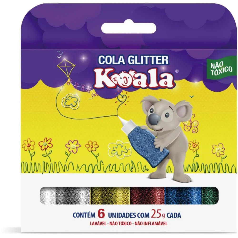 Cola Com Glitter Koala 6 Cores Delta (Estojo) - imagem 2