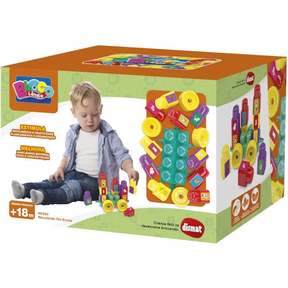 Brinquedo Para Montar Blocolandia Pre Escola Dismat (Unidade) - imagem 4