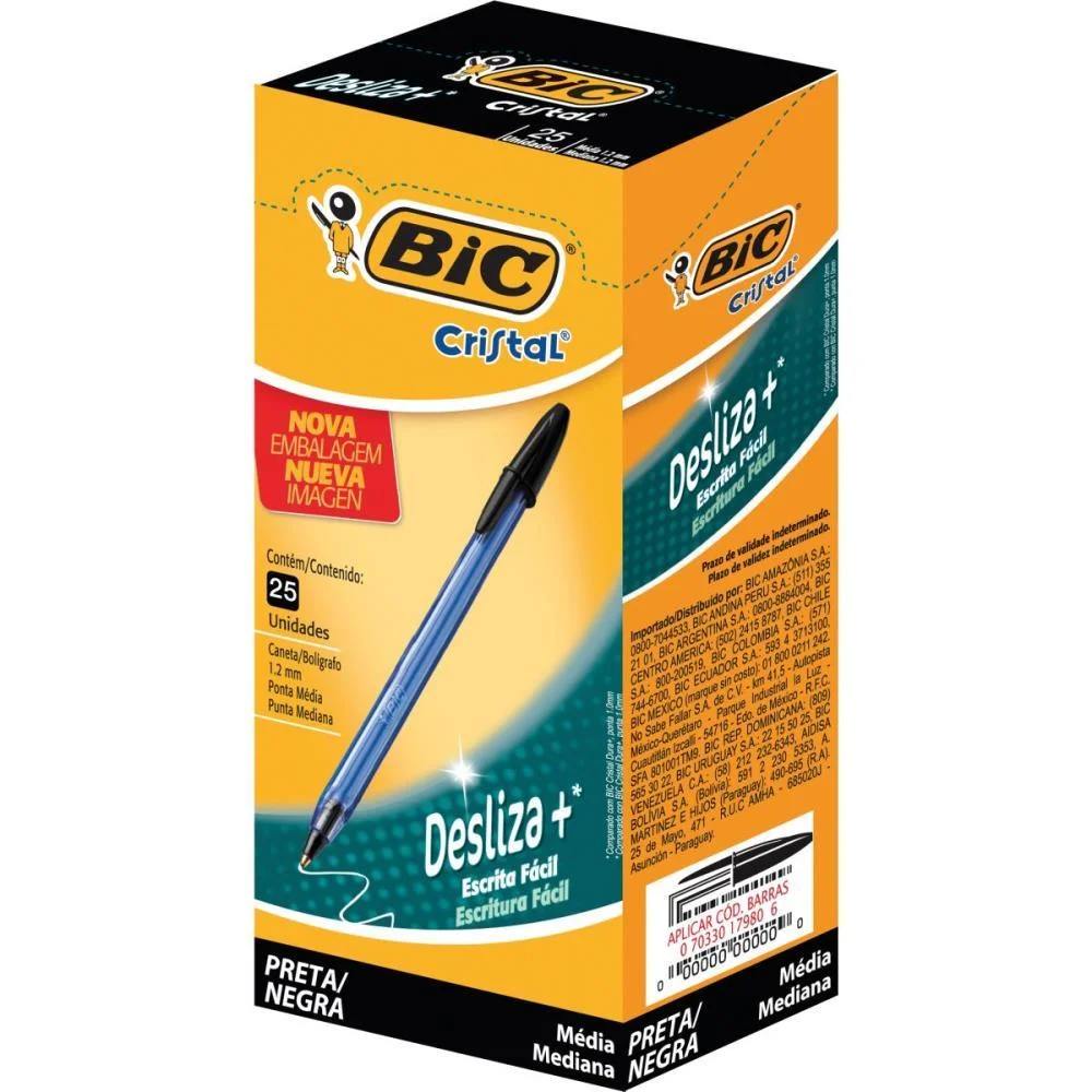 Caneta Esferografica Cristal Soft Preta Bic (Cx.c/25) - imagem 2