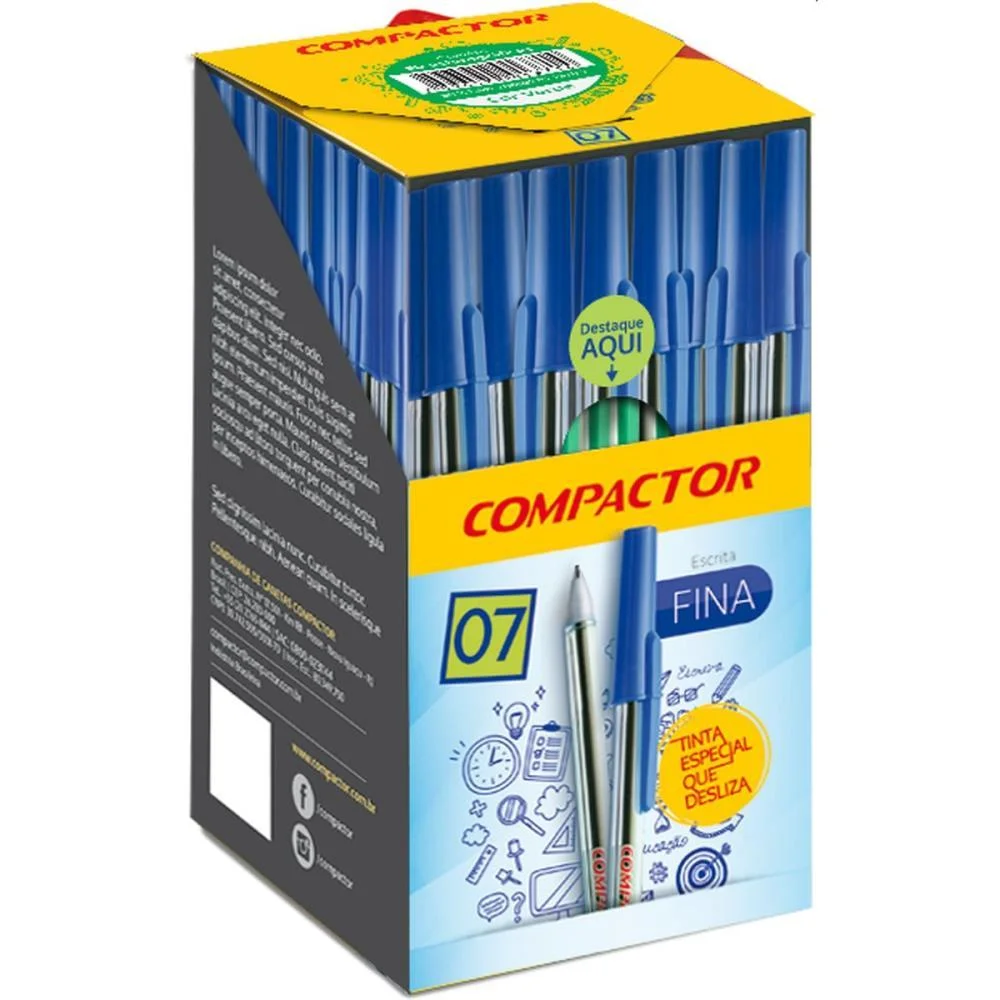 Caneta Esferografica 0,7Mm Fina Verde Compactor (Cx.c/50) - imagem 2