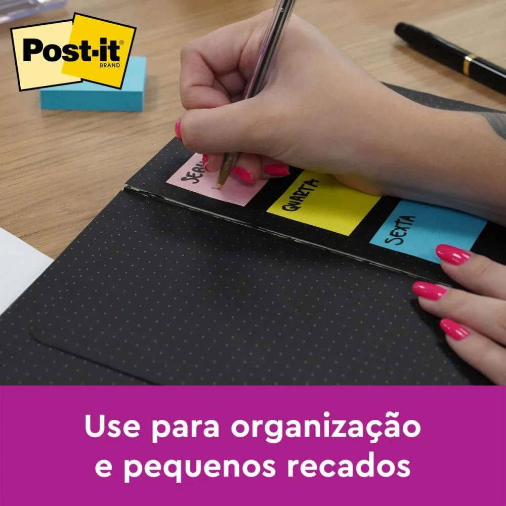 Bloco De Recado Post-It 653 Amarelo 38X50Mm C/100Fls 3M (Pct.c/04) - imagem 4
