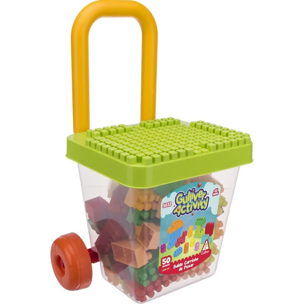 Brinquedo Para Montar Balde Carrinho De Puxar 50Pcs Gulliver (Unidade) - imagem 4