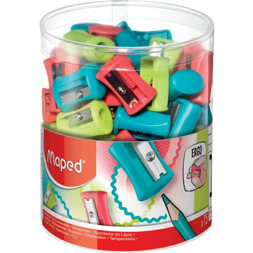 Apontador Sem Deposito Vivo Plastico Pequeno 1Furo Maped (Pote-75) - imagem 2