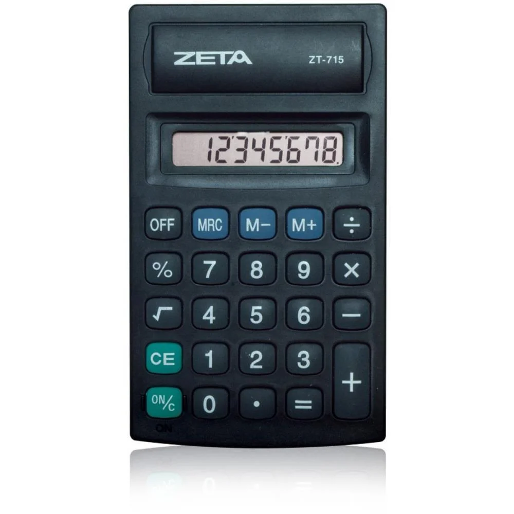 Calculadora De Bolso 8 Dig. Pilha Aa Preta Procalc (Unidade) - imagem 3