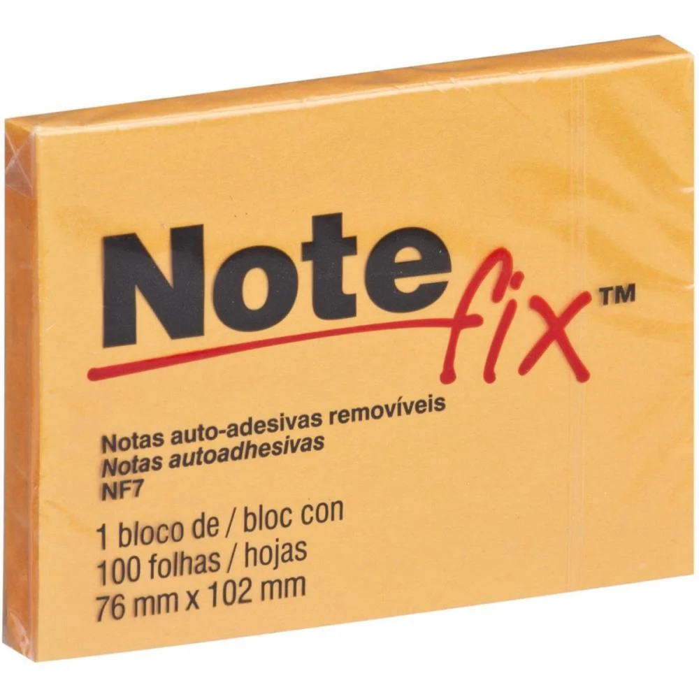 Bloco De Recado Autoadesivo Notefix 100F.76Mmx102Mm Laranj 3M (Unidade) - imagem 2