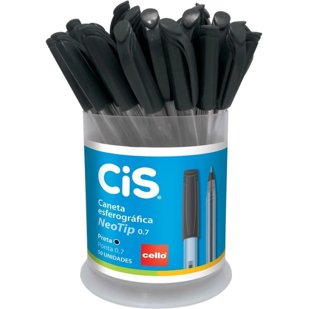 Caneta Esferografica Cis Neotip Preta 0.7Mm Sertic (Pote-50) - imagem 3
