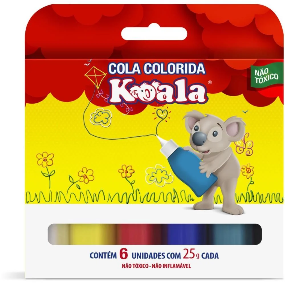 Cola Colorida Koala 6 Cores 25G Delta (Estojo) - imagem 2