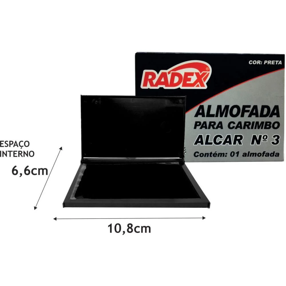 Almofada Carimbo N.3 Preta Radex (Unidade) - imagem 2