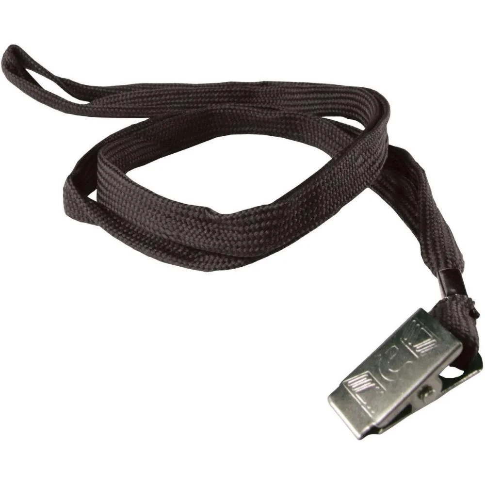 Cordao Para Cracha Tecido Preto C/Presilha Jacare Kit (Pct.c/10) - imagem 3