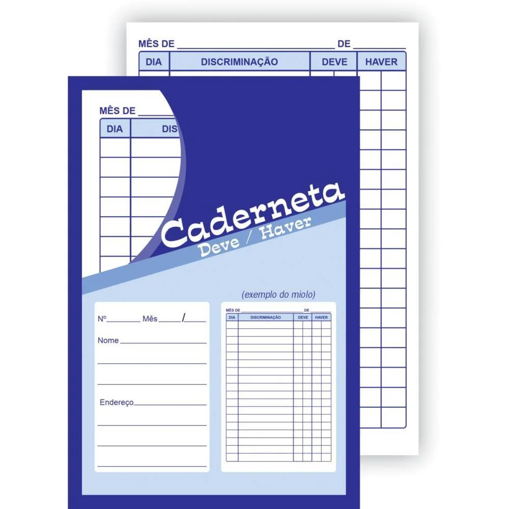 Caderneta Deve/Haver Flexivel 16F Tamoio (Pct.c/50) - imagem 2