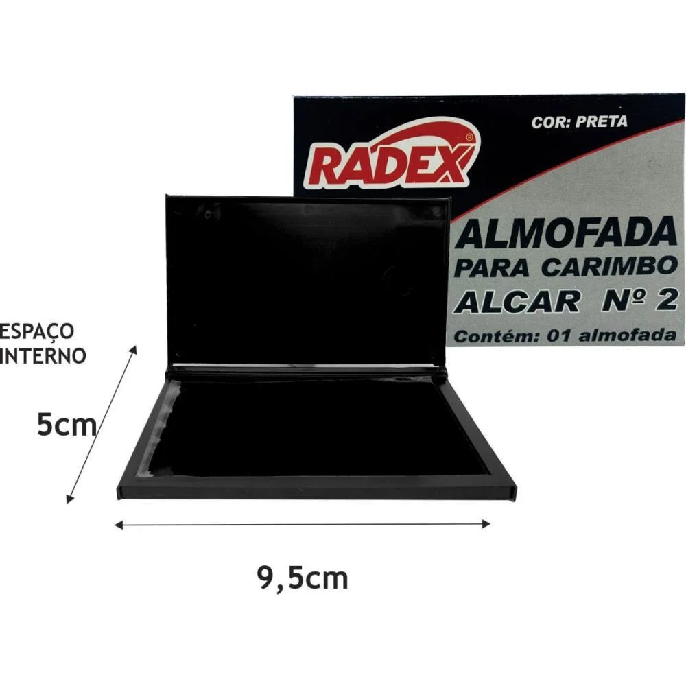 Almofada Carimbo N.2 Preta Radex (Unidade) - imagem 3