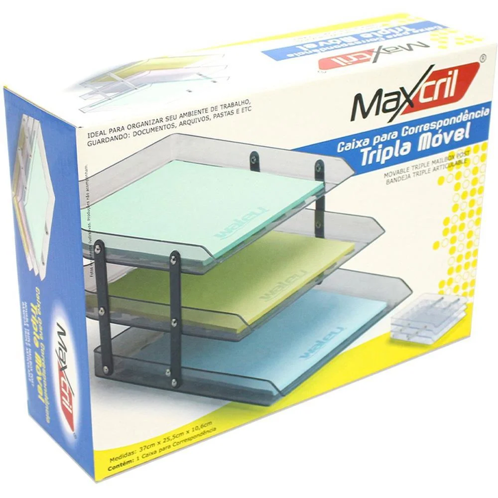 Caixa Correspondencia Tripla Movel Fume Maxcril (Unidade) - imagem 5
