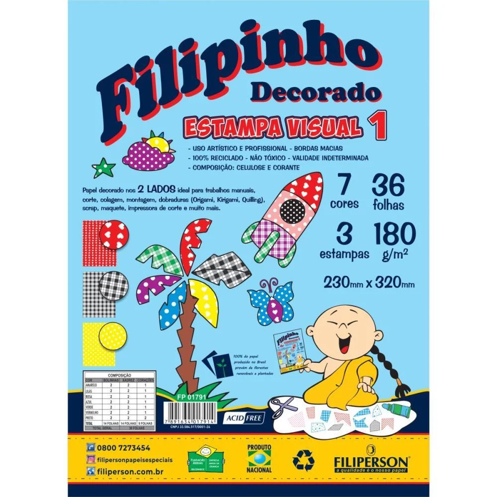 Bloco Para Educacao Artistica Textura 1 Decorado A4 180G 36F Filiperson (Pacote) - imagem 3