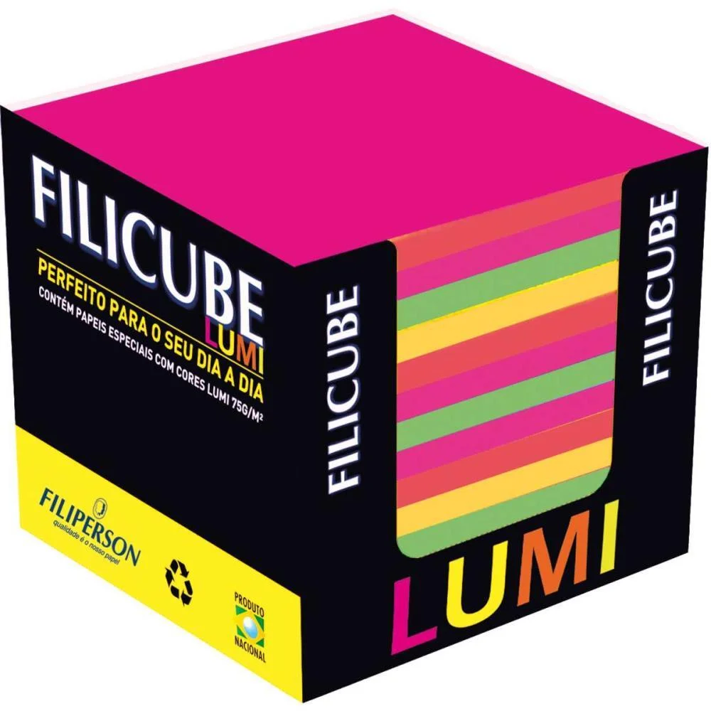 Bloco De Anotacoes Filicube 8X8Cm. 85G. Lumi Filiperson (Caixinha) - imagem 2
