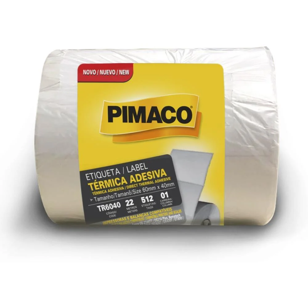 Etiqueta Adesiva Termica 60Mmx40Mm C/512 Etiq. Pimaco (Rolo) - imagem 2