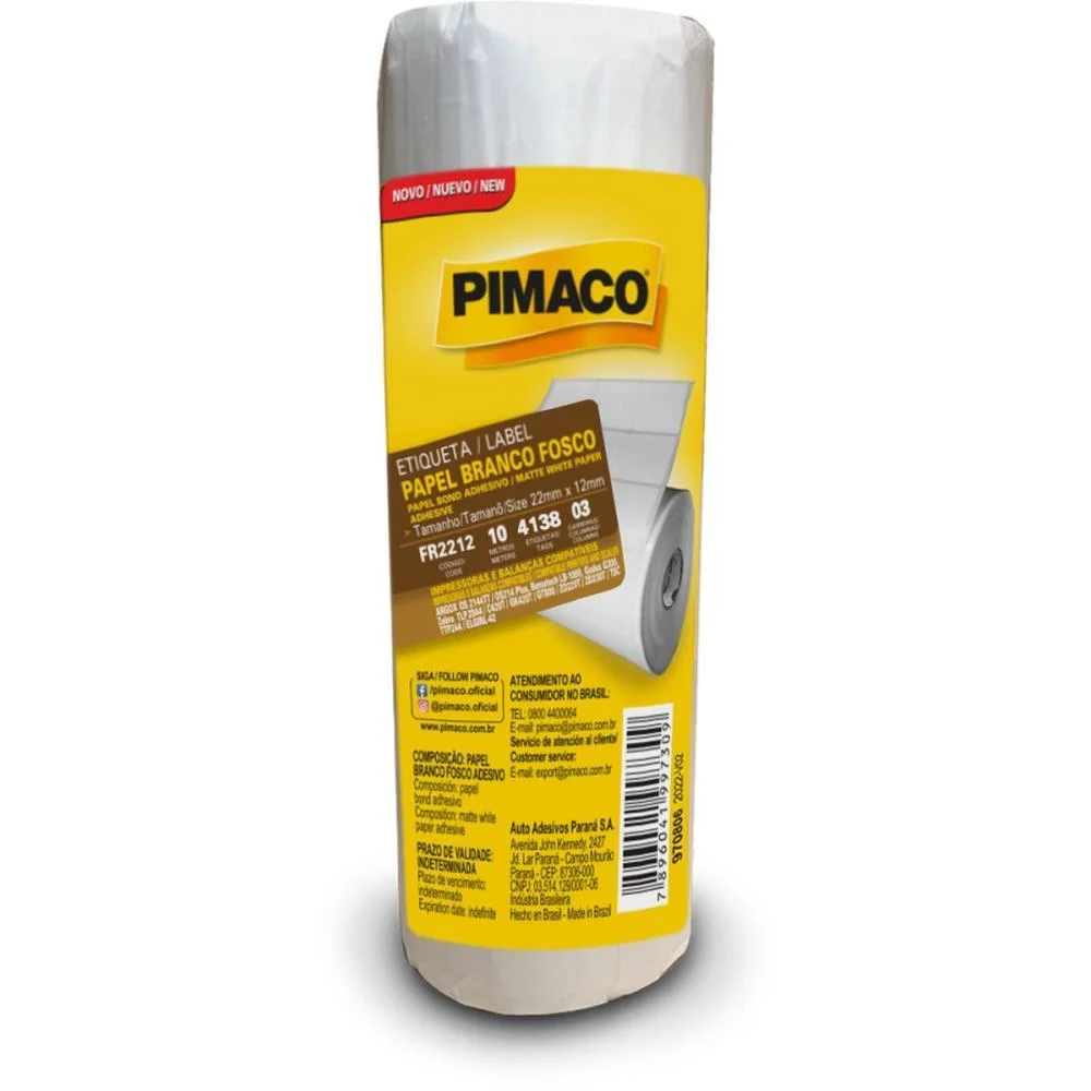 Etiqueta Adesiva Branca 22X12Mmx3Cr.c/2069 Etiq Pimaco (Rolo) - imagem 2