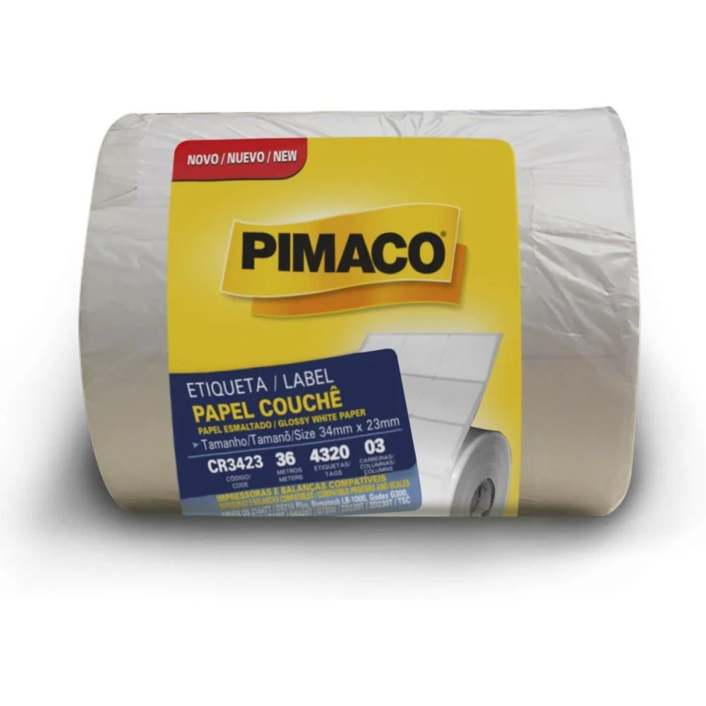Etiqueta Adesiva Couche 34Mmx23Mm C/4320 Etiq. Pimaco (Rolo) - imagem 2