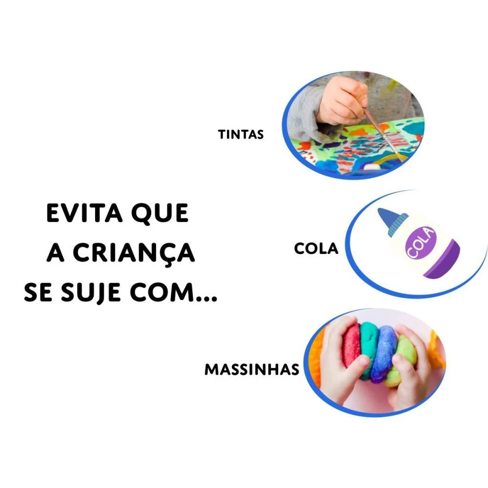 Avental Escolar Liso Azul 39X76Cm Dac (Unidade) - imagem 4