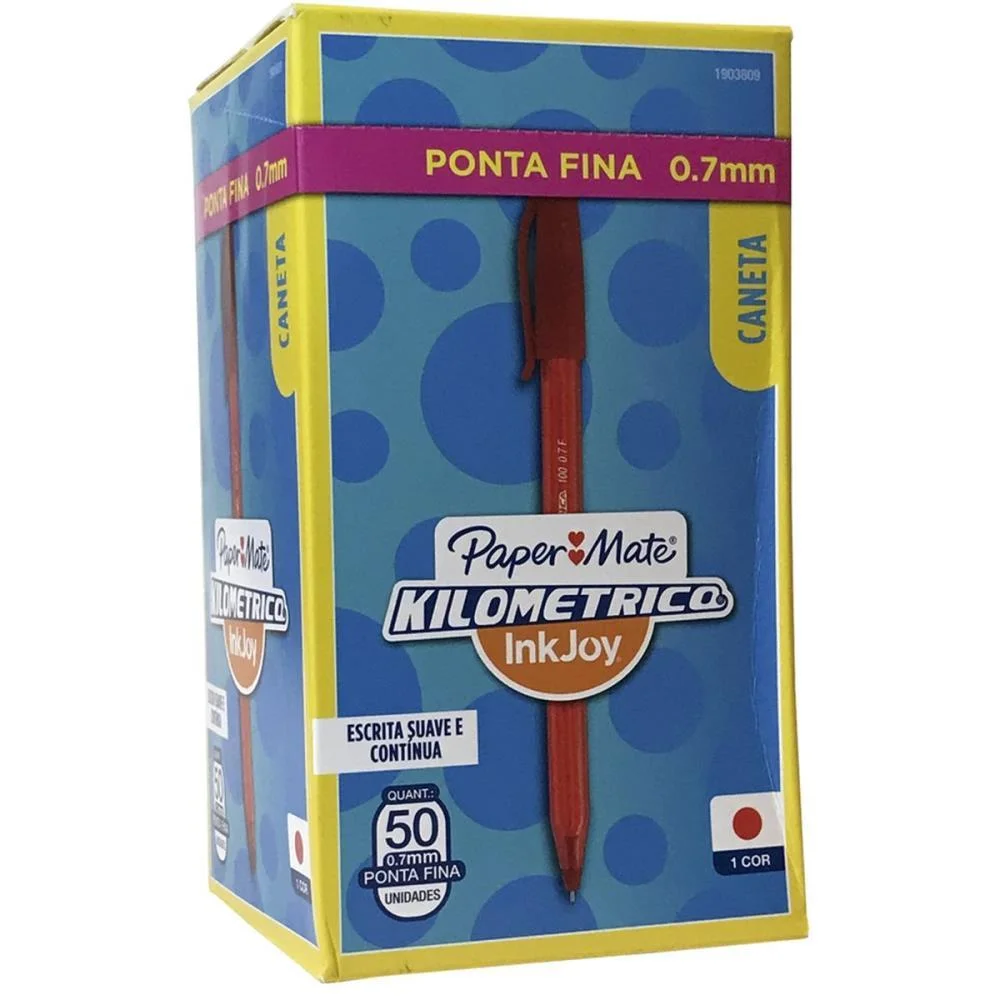 Caneta Esferografica Kilometrica 100 Fina Vermelha Paper Mate (Cx.c/50) - imagem 2