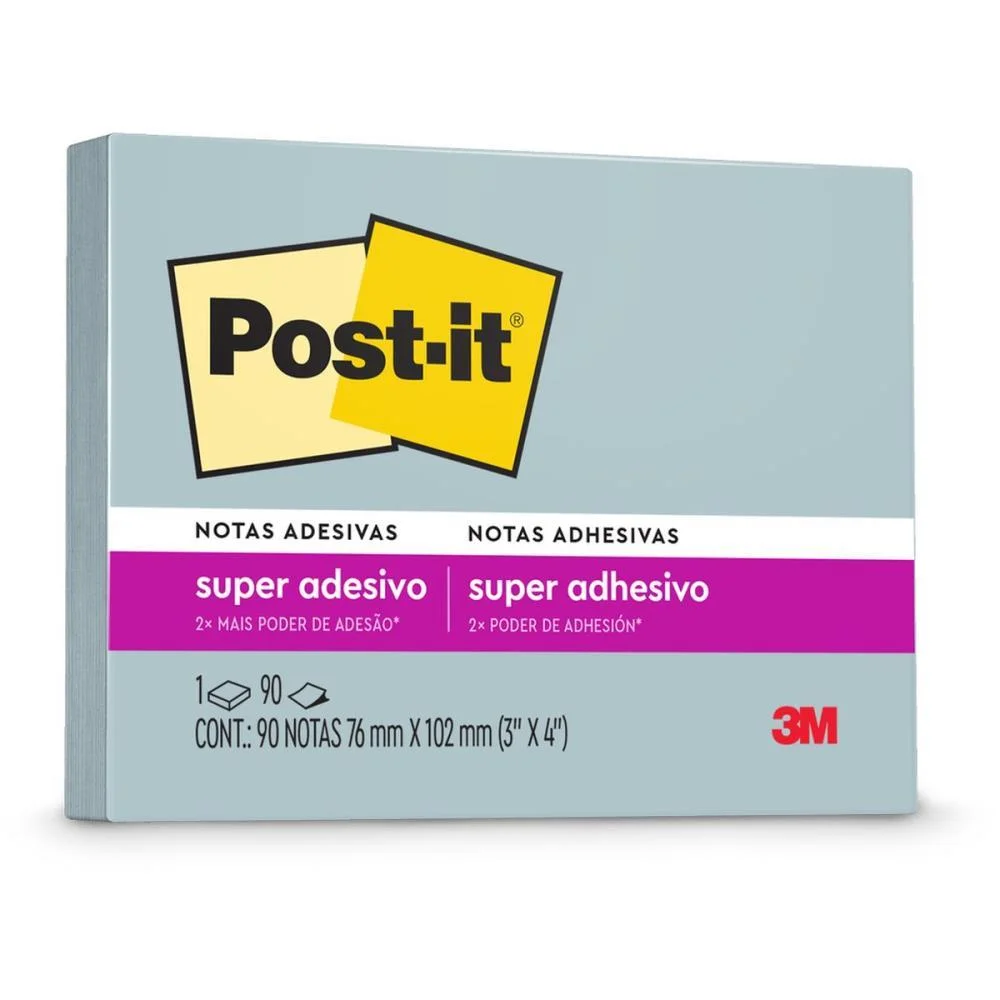 Bloco De Recado Post-It 657 Azul Recl. 76X102Mm 90Fl 3M (Unidade) - imagem 2