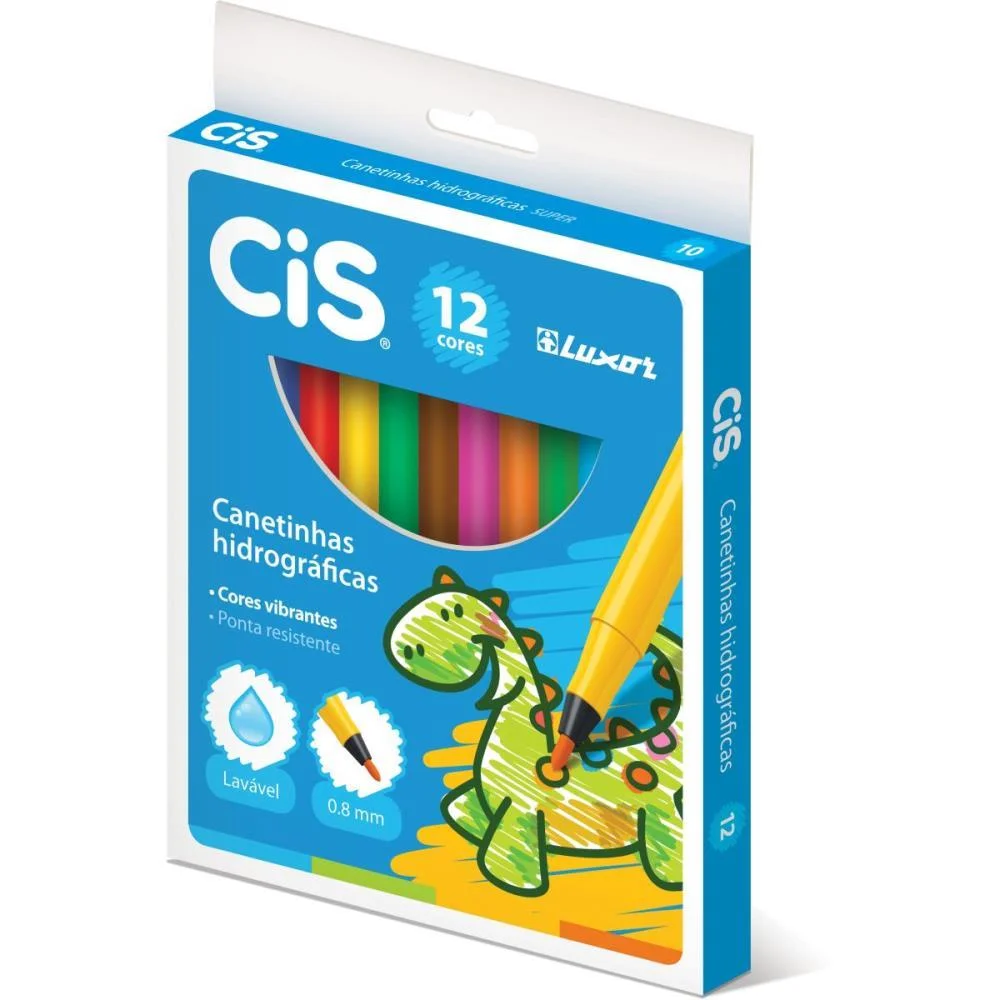 Caneta Hidrografica Cis Luxor 12 Cores Sertic (Pct.c/12) - imagem 3