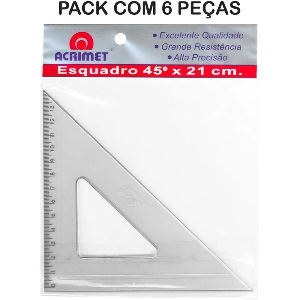 Esquadro Poliestireno 45 Graus 21Cm Acrimet (Pct.c/06) - imagem 2
