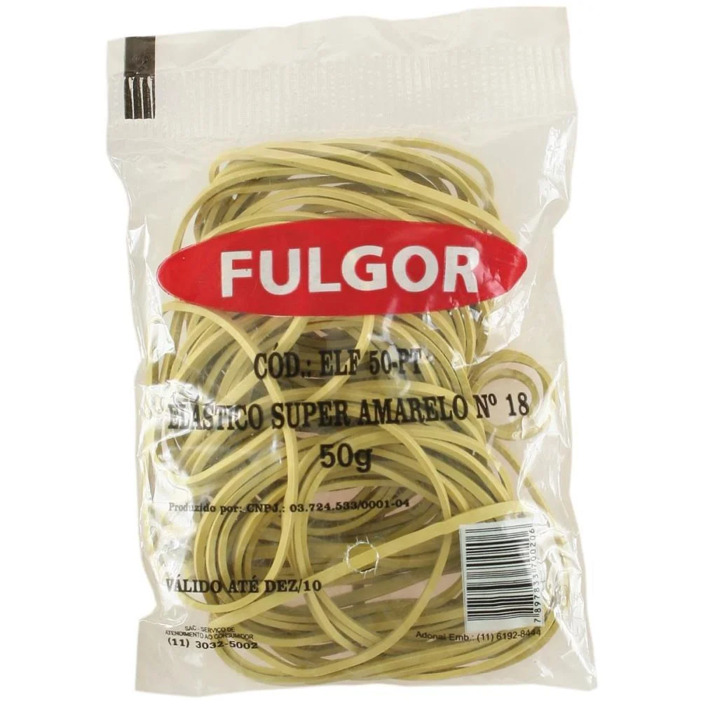 Elastico Amarelo Latex Super Especial N.18 50G Fulgor (Pacote) - imagem 3