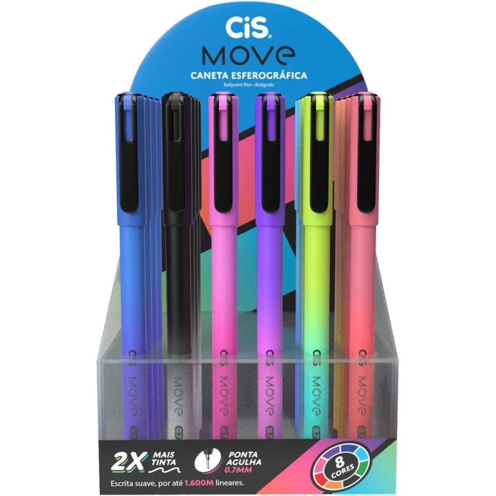 Caneta Esferografica Cis Move 0.7Mm 8 Cores Sertic (Dp.c/24) - imagem 3
