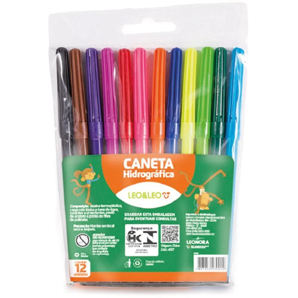 Caneta Hidrografica Leo E Leo 12 Cores Leonora (Pct.c/12) - imagem 2