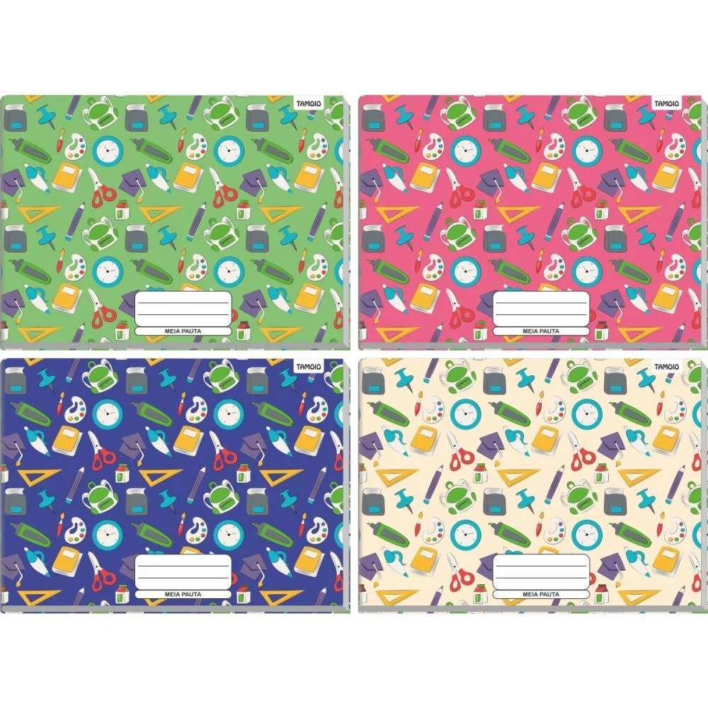 Caderno Desenho Univ Capa Dura Meia Pauta Decor 96F Brochurao Tamoio (Pct.c/04) - imagem 2