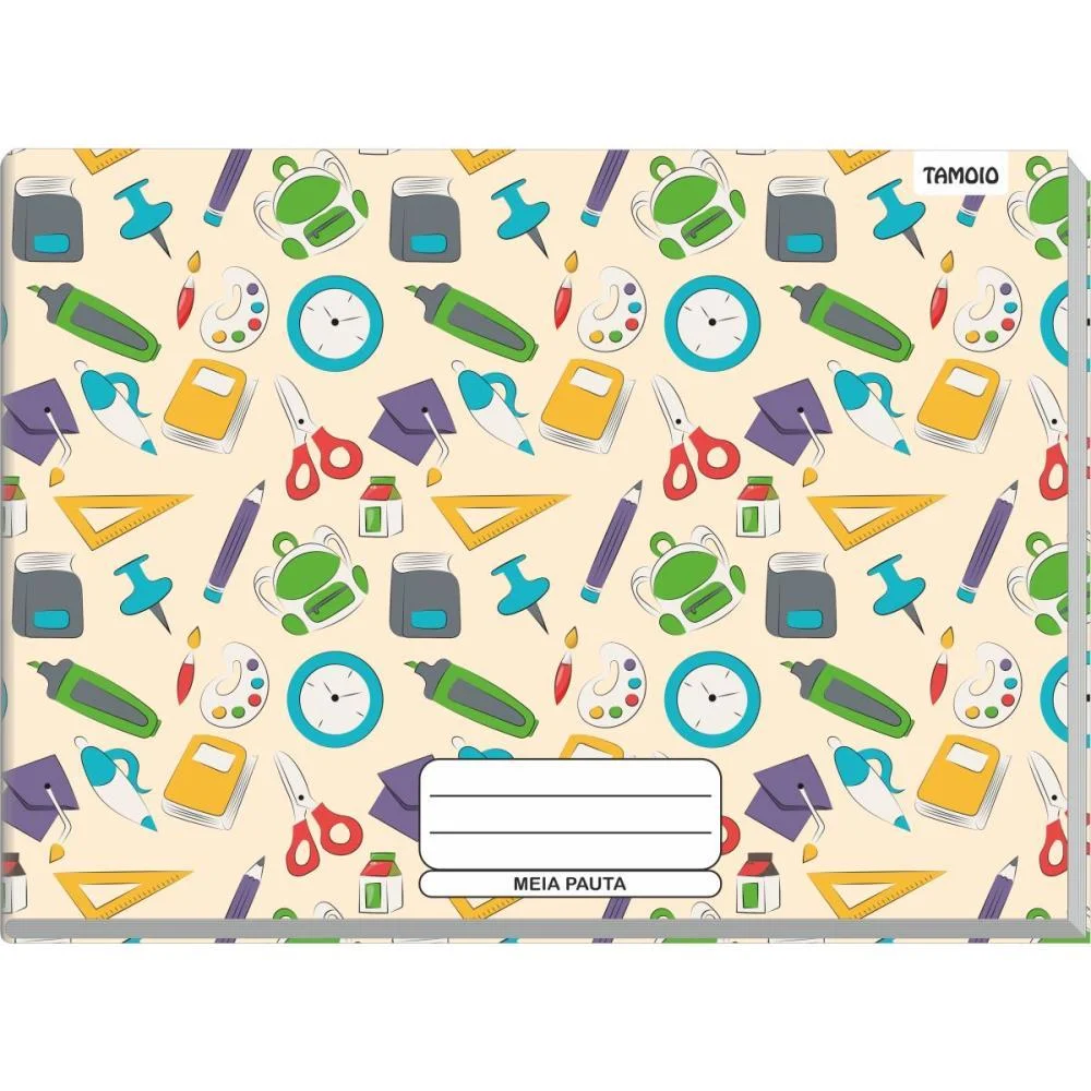 Caderno Desenho Univ Capa Dura Meia Pauta Decor 96F Brochurao Tamoio (Pct.c/04) - imagem 7