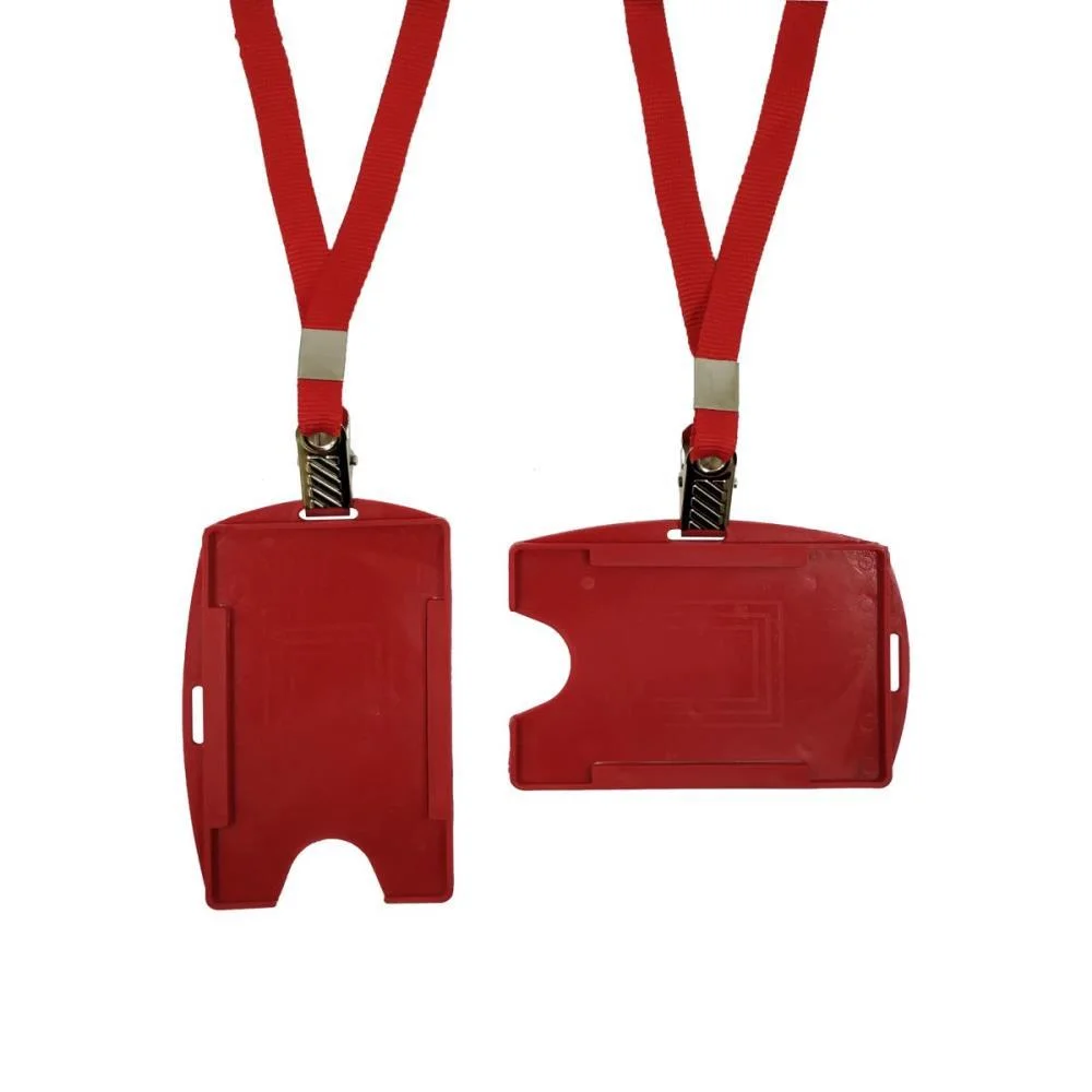 Cordao Para Cracha Tecido Vermelho C/Pres. Jacare Mares (Pct.c/10) - imagem 3