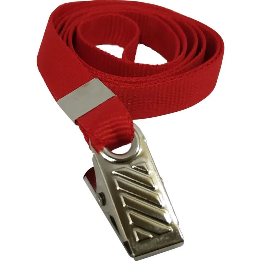 Cordao Para Cracha Tecido Vermelho C/Pres. Jacare Mares (Pct.c/10) - imagem 4