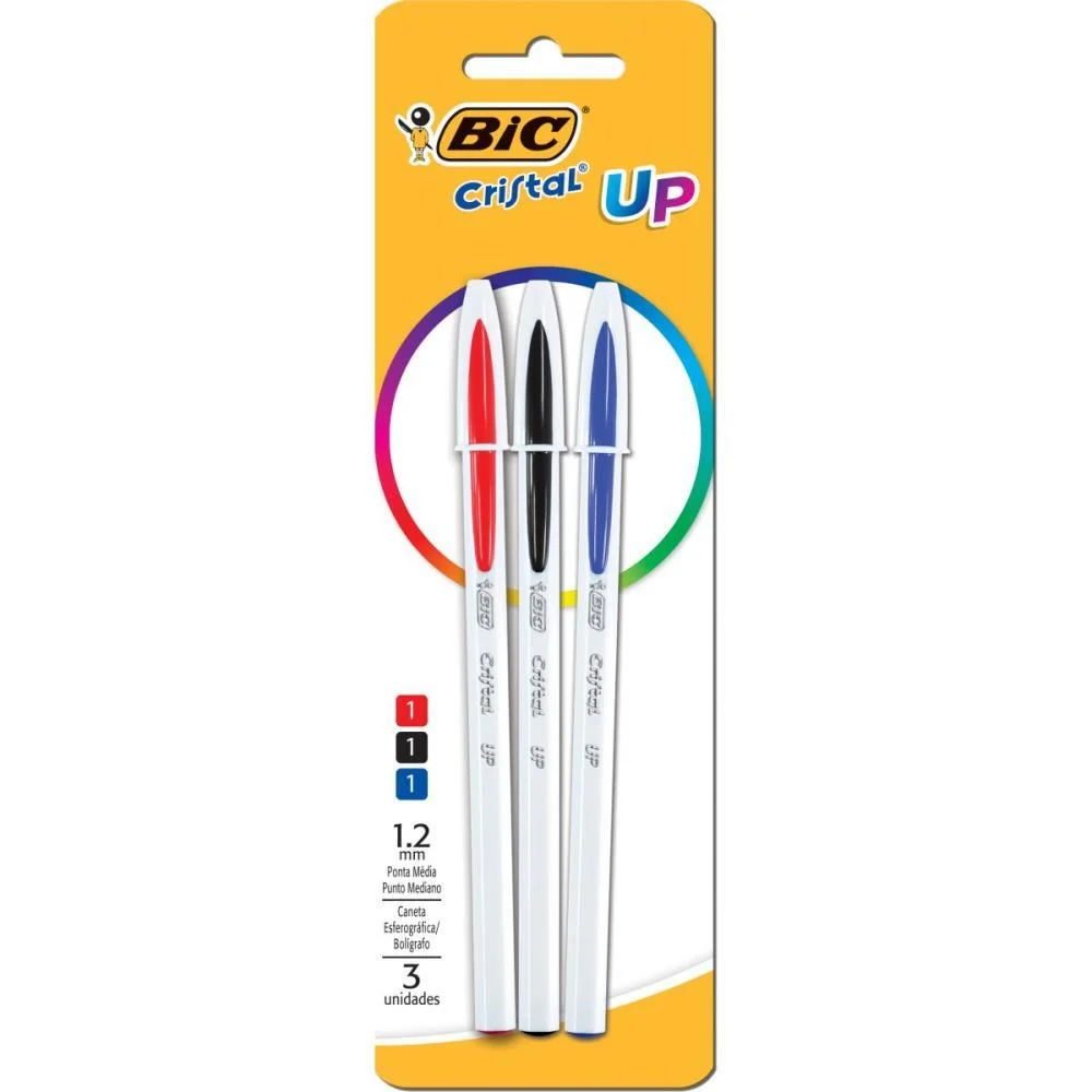 Caneta Esferografica Cristal Up Az+Pt+Vm Bic (Bl.c/03) - imagem 2