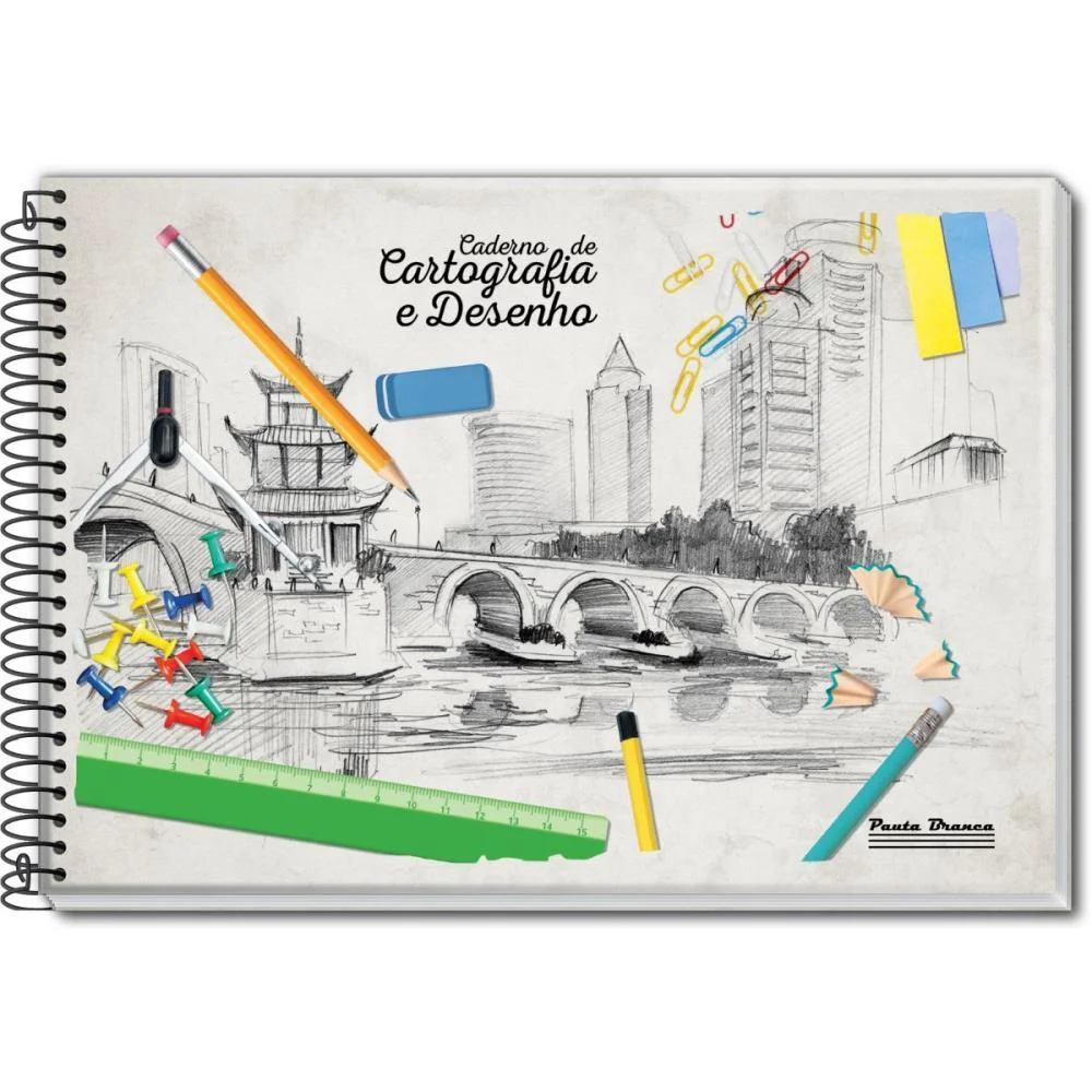 Caderno Desenho Univ Capa Dura 60Fls. Espiral Pauta Branca (Pct.c/04) - imagem 5