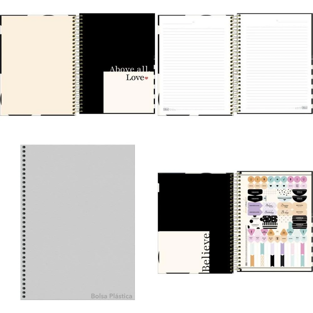 Caderno 10X1 Cp.dura Colegial West Village 160Fls. Tilibra (Pct.c/04) - imagem 3