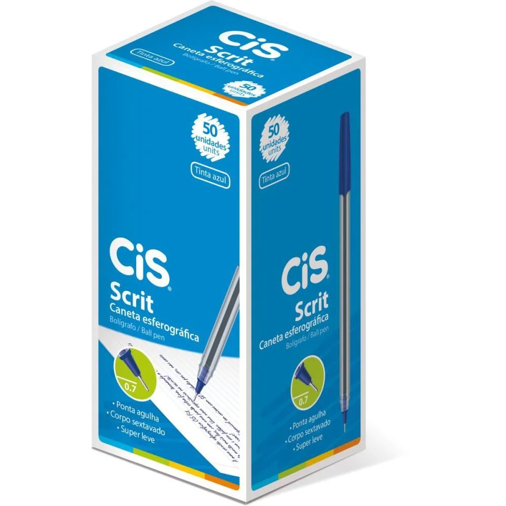 Caneta Esferografica Cis Scrit 0,7Mm Azul Sertic (Cx.c/50) - imagem 3