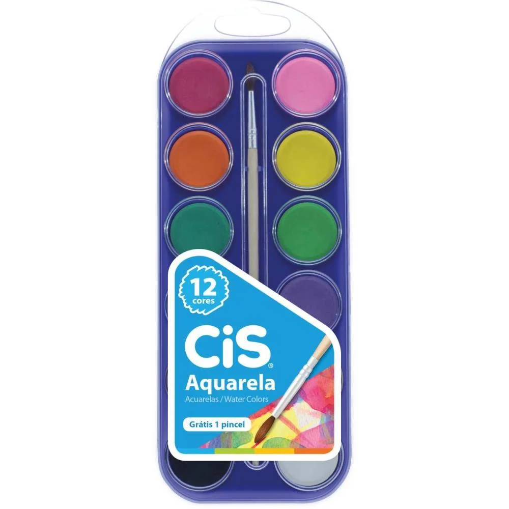 Aquarela Escolar Cis Estojo 12 Cores Sertic (Dp.c/06) - imagem 2