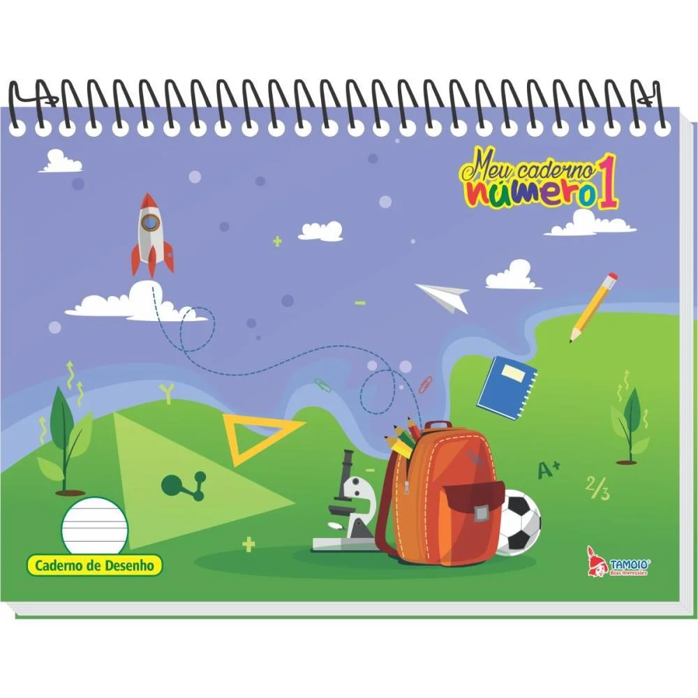Caderno Desenho Univ Capa Dura Numero 1 40F 150G. Espiral Tamoio (Pct.c/04) - imagem 5