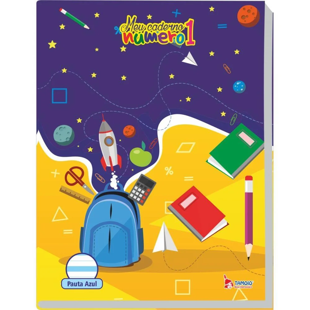Caderno Caligrafia Capa Dura Numero 1 Pauta Azul 40F 70G. Tamoio (Pct.c/05) - imagem 7