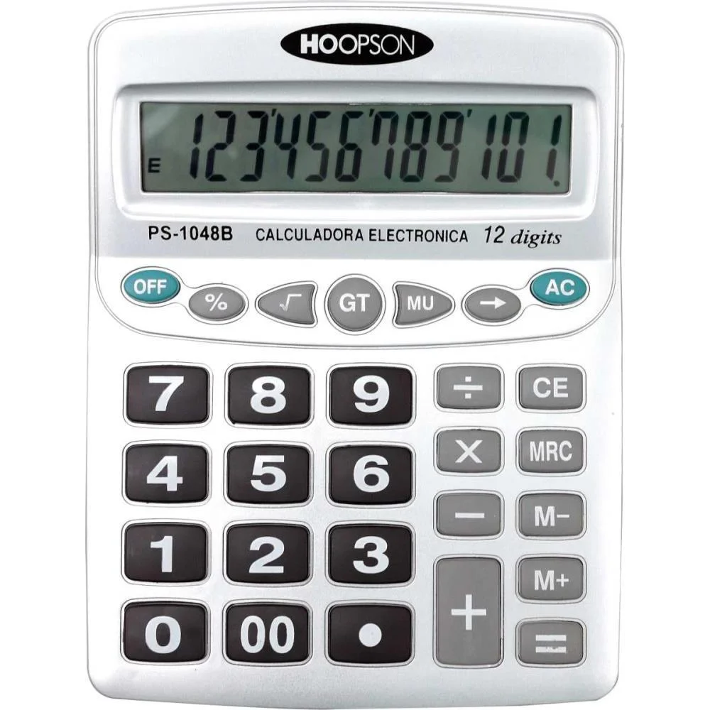 Calculadora De Mesa 12Digitos Pilha Aa Grande Prat Mercoriental (Unidade) - imagem 2