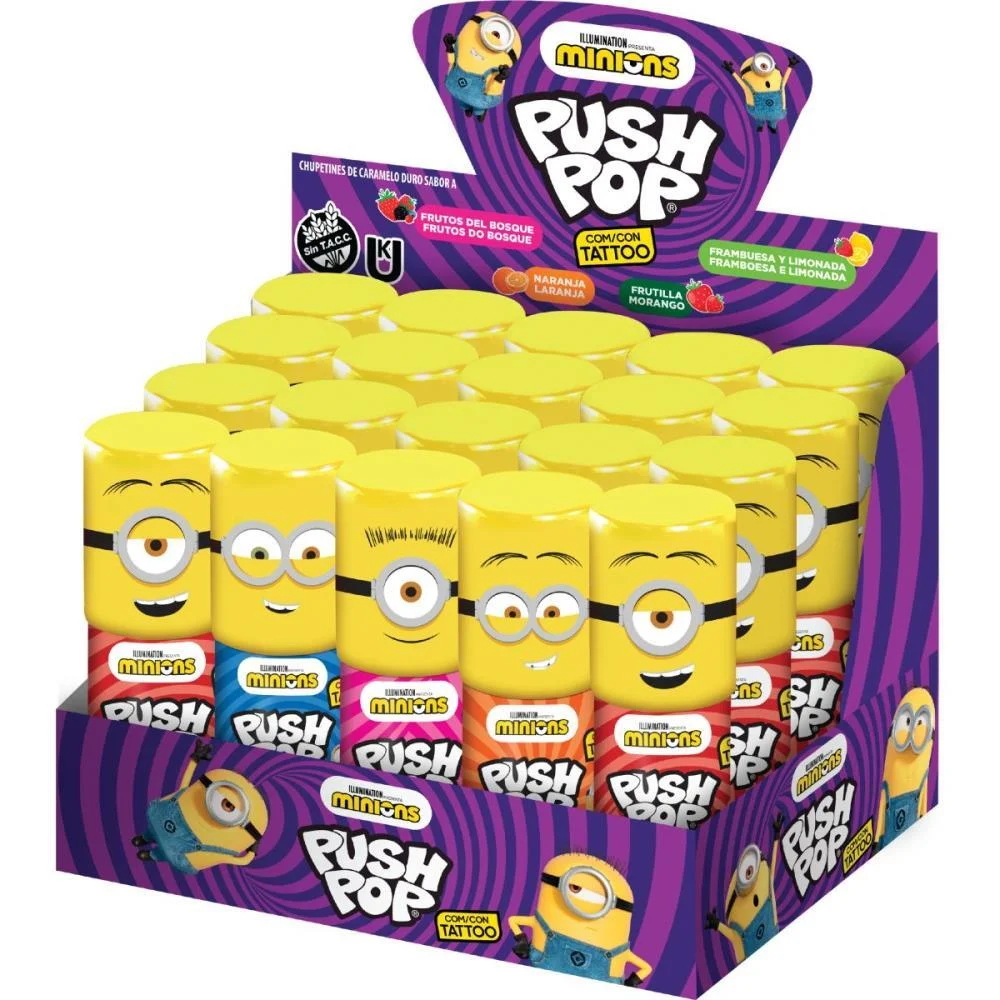 Doce Minions Push Pop Bazooka Candy (Dp.c/20) - imagem 3